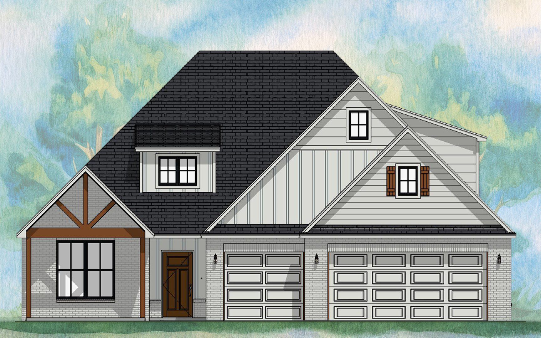 Windsor Elevated PIP Elevation B (1920x1080) V25.1 Home Builders Tyler TX Lion's Reach Homes