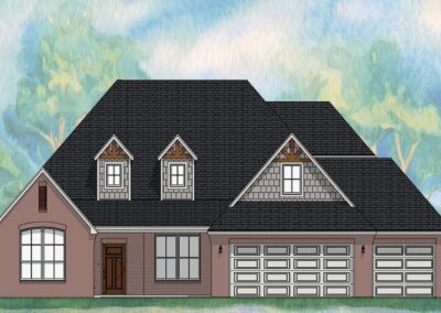 Oxford Elevated R3E Elevation A (1920x1080) V25.1 Home Builders Tyler TX Lion's Reach Homes