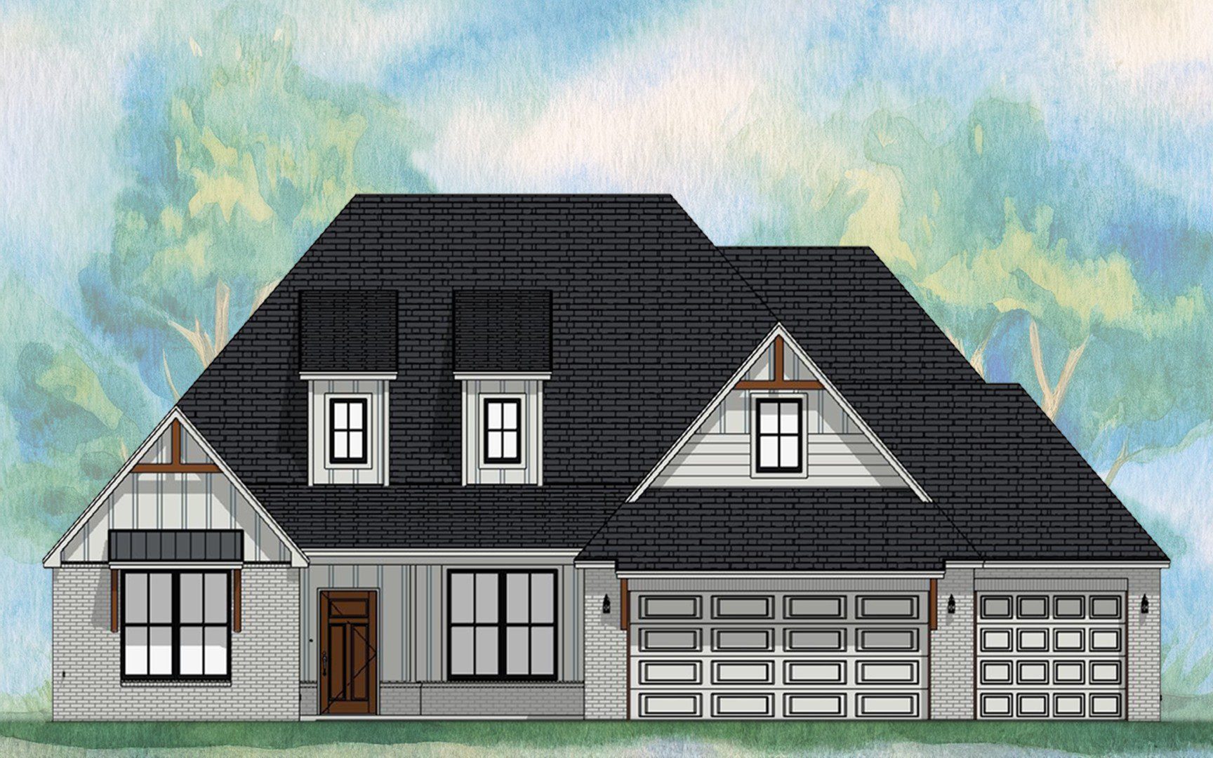 Oxford Elevated R3E Elevation B (1920x1080) V25.1 Home Builders Tyler TX Lion's Reach Homes