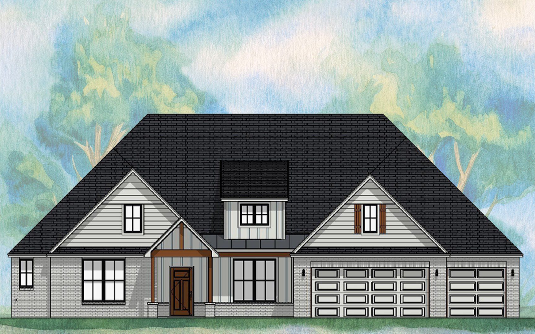 Cambridge SE1 Elevation B (1920x1080) V25.1 Home Builders Tyler TX Lion's Reach Homes